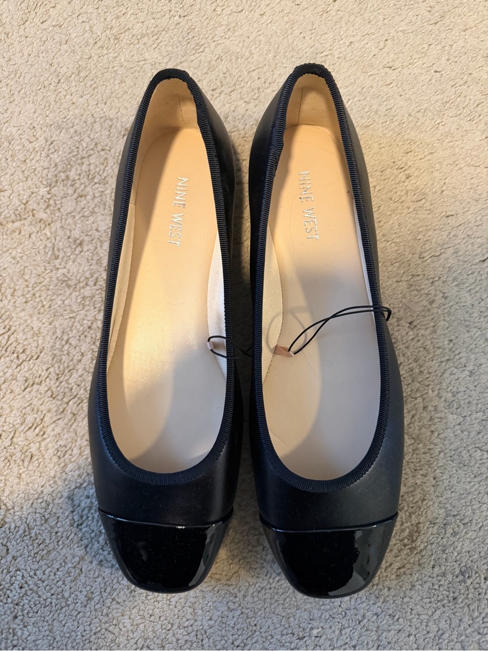 Nine West Black Patent-Toe Women's Flats